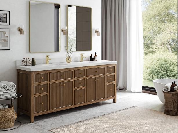 Double Vanity In The Bathroom